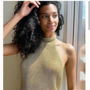 NEW Stunning Free People XL Top Gold bodysuit